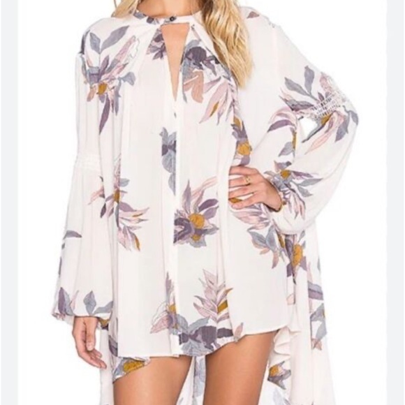 Free People Electric Orchard print swing tunic size L